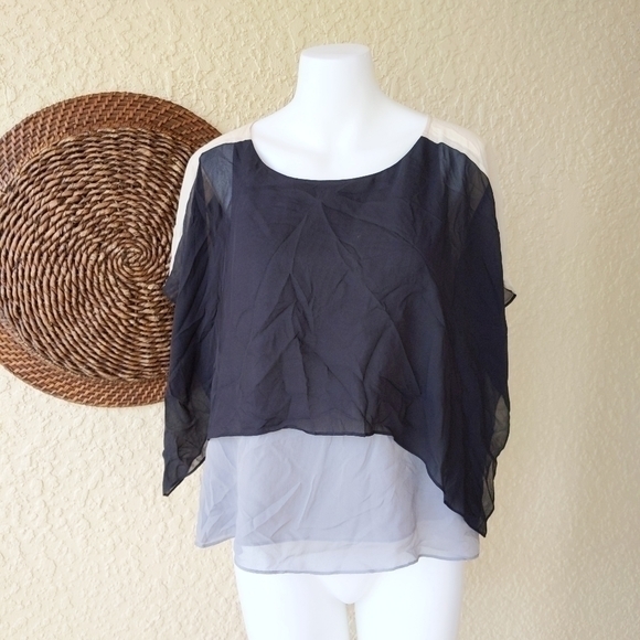 Eileen Fisher Bateau Neck Tiered Silk Top - Picture 4 of 7